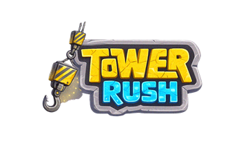 Tower Rush haváriová hra od Galaxsys s rýchlymi kolami a rastúcimi multiplikátormi
